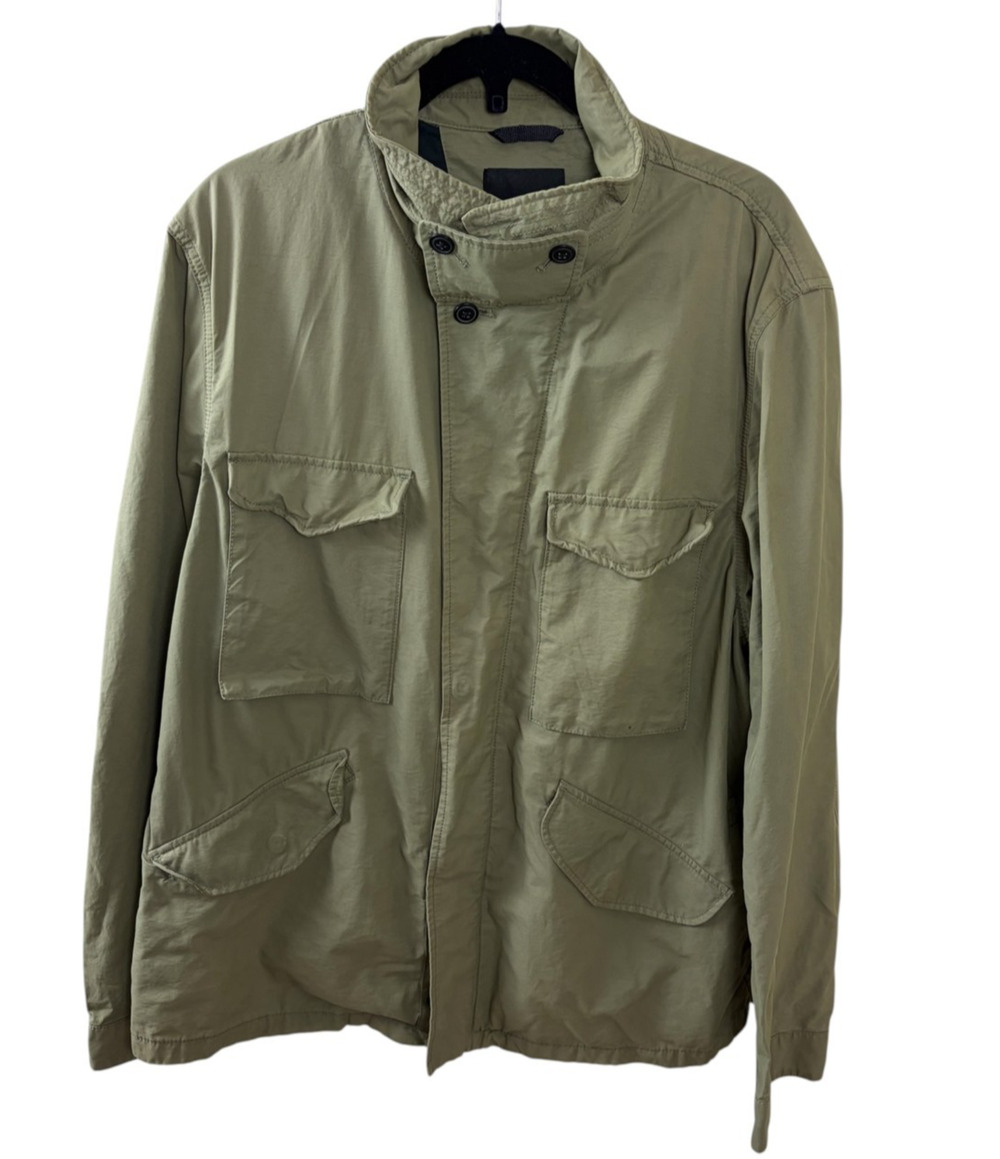 Banana Republic Utility Jacket Size XL Olive Green Field Outdoors Zip Snap